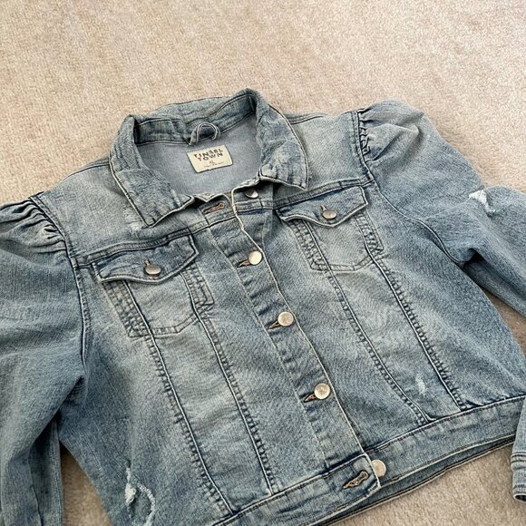 Tinseltown Blue Distressed Jeans Denim Jacket XL - Picture 3 of 13